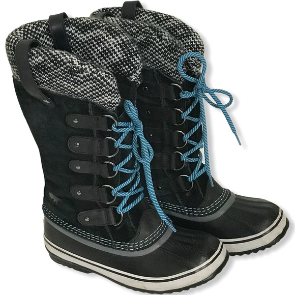 Sorel Shoes - Sorel Boots Joan of Arctic Knit Black /Turquoise